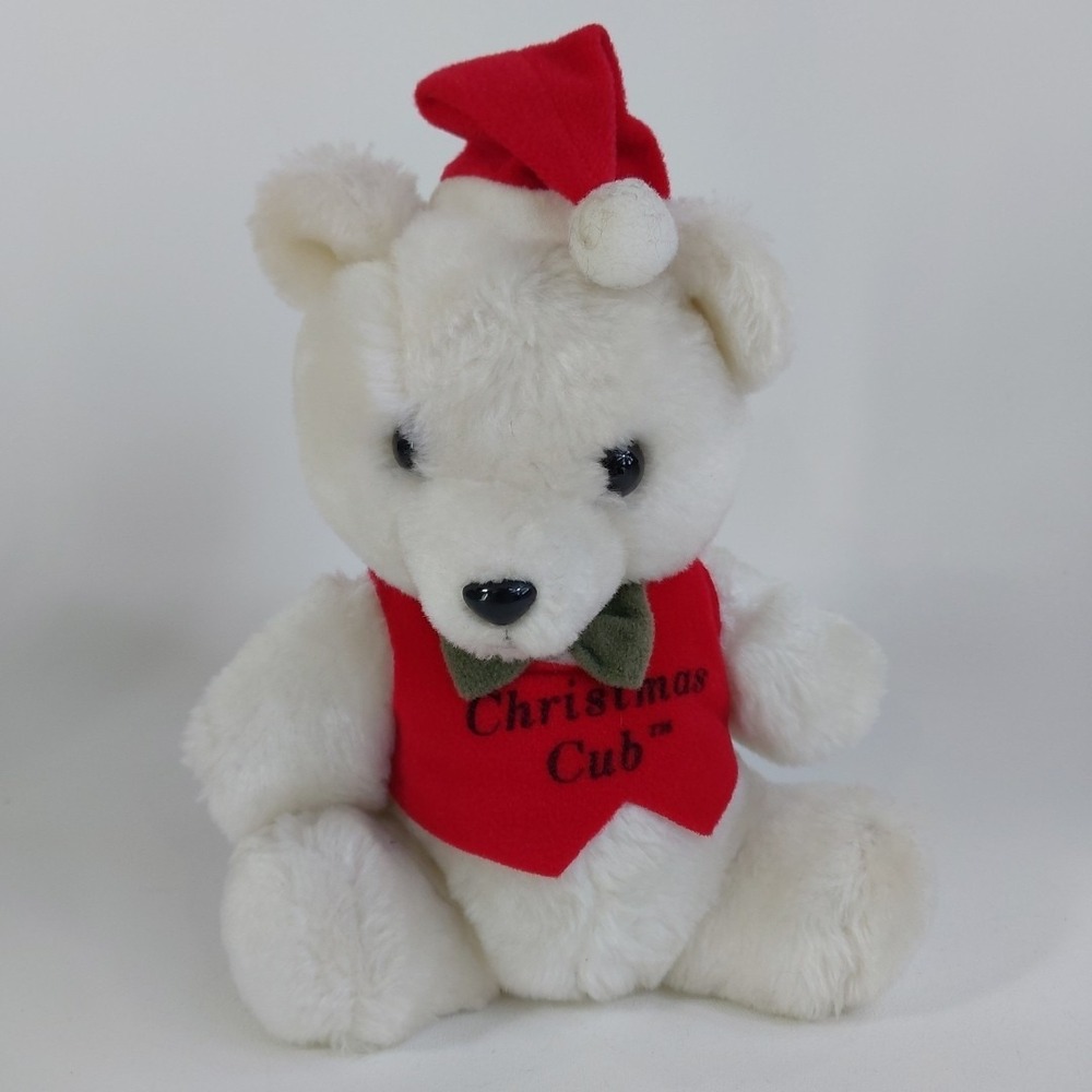VTG Christmas Cub White Bear Dakin Korea Exclusive for Christmas Club 1982